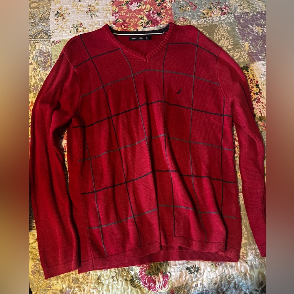 Men’s Red Nautica Sweater Size Large
